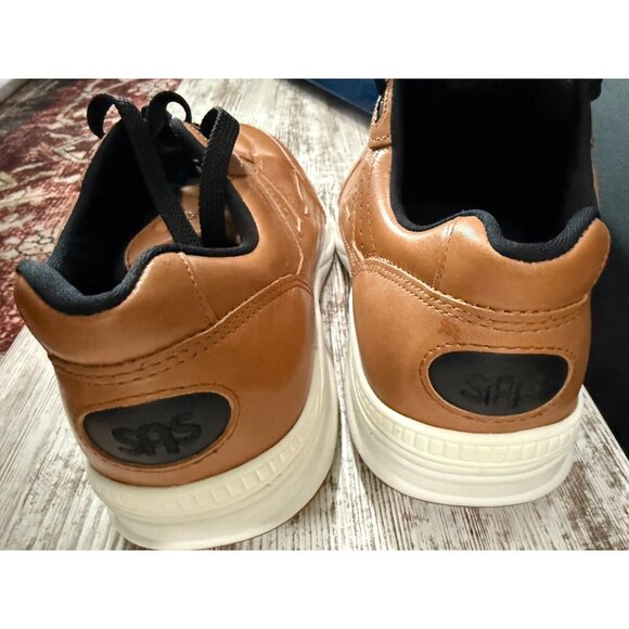 SAS Mens Brown Leather Comfort Journey Lux Walking Shoes Size 11 Medium Width - Picture 7 of 9